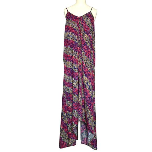 NWT Natural Life Lightweight Maxi Slip Dress Garland Navy Women’s Size M - Picture 1 of 9